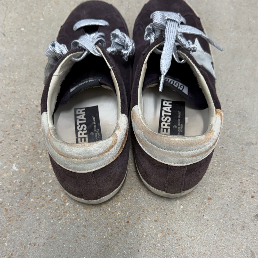 Golden Goose Women’s Dark Purple Sneakers with Silver Accents - Picture 4 of 7